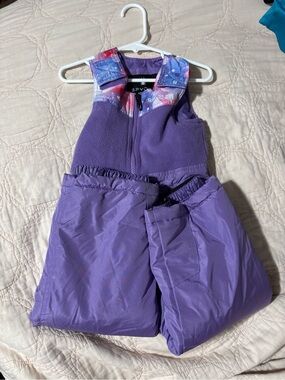Spyder Girls Snow Bib in Purple and Pink Galaxy Print